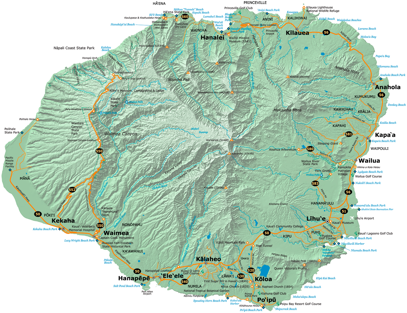 Kauai Bike Path Map 2019 Kauai Resources From The Royal Coconut Coast Association