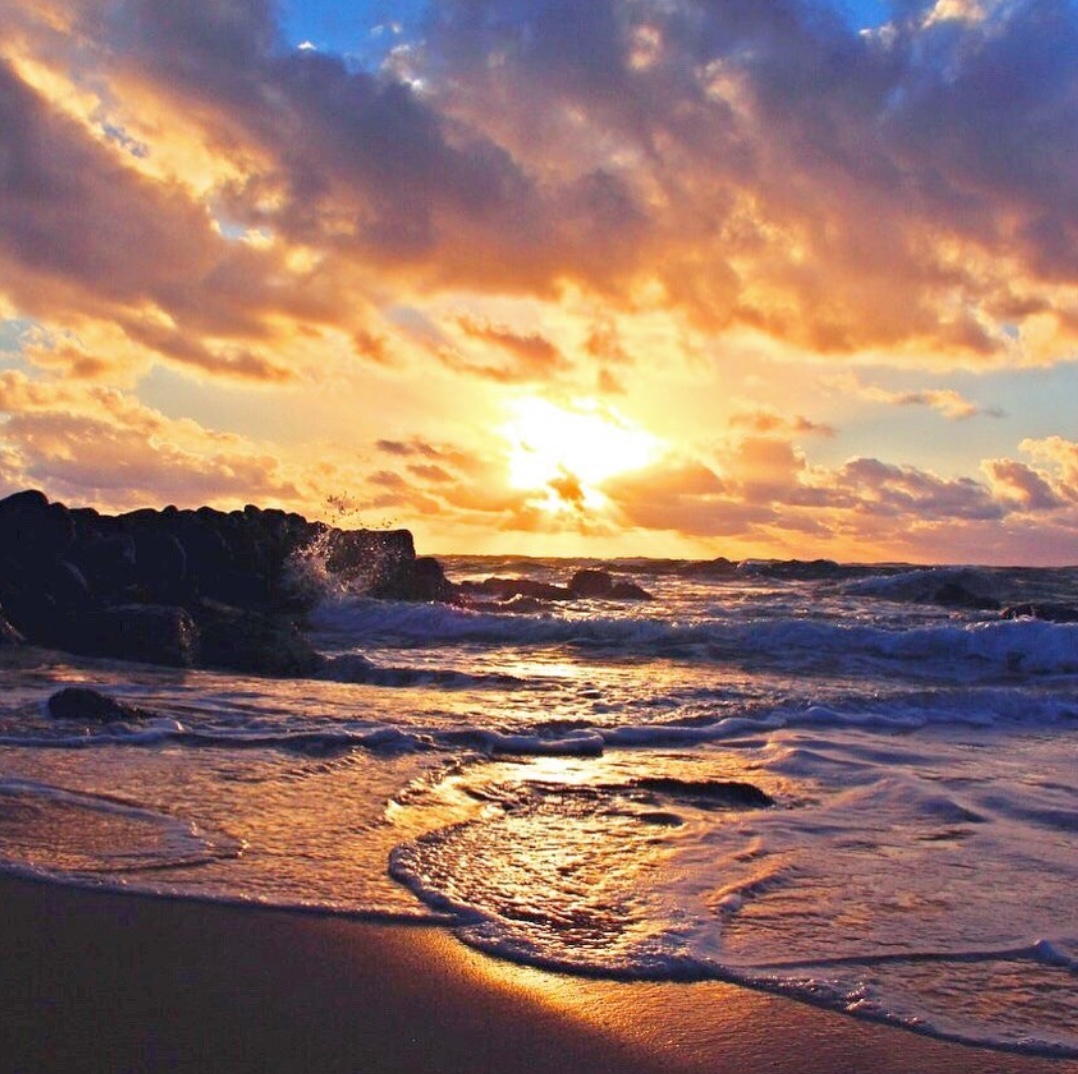 beaches at sunrise